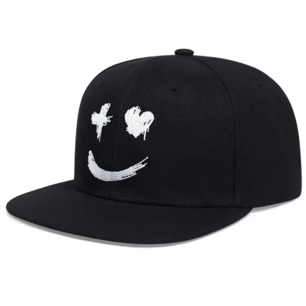 Casquette de baseball à large bord 100% coton, protection UV réglable avec broderie Grin et design amincissant pour le visage - AliExpress - Image 2