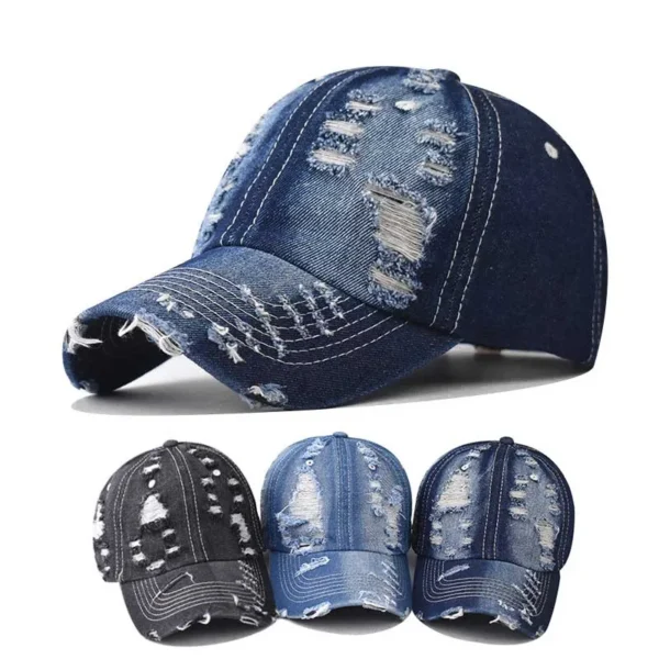 Casquette de baseball en denim délavé pour hommes et femmes, chapeau Snapback en coton, casquette Hip Hop, chapeaux d'été déchirés, marée, printemps - AliExpress