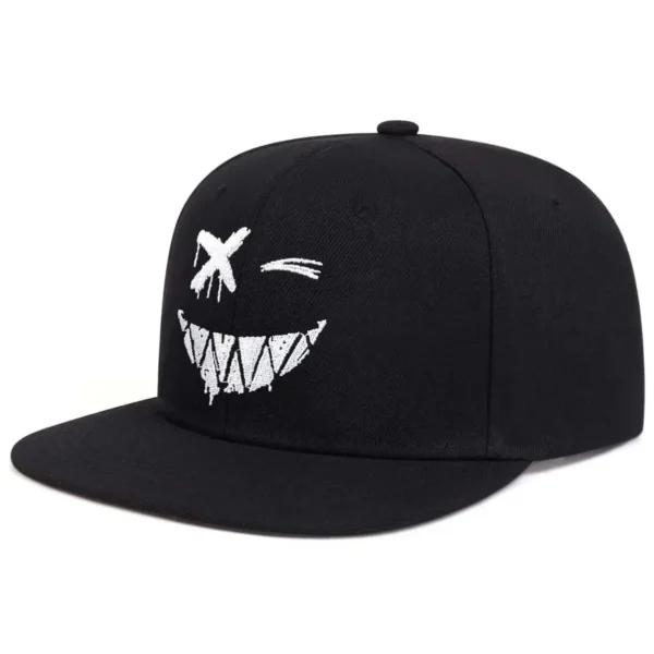 Casquette de baseball à large bord 100% coton, protection UV réglable avec broderie Grin et design amincissant pour le visage - AliExpress - Image 3