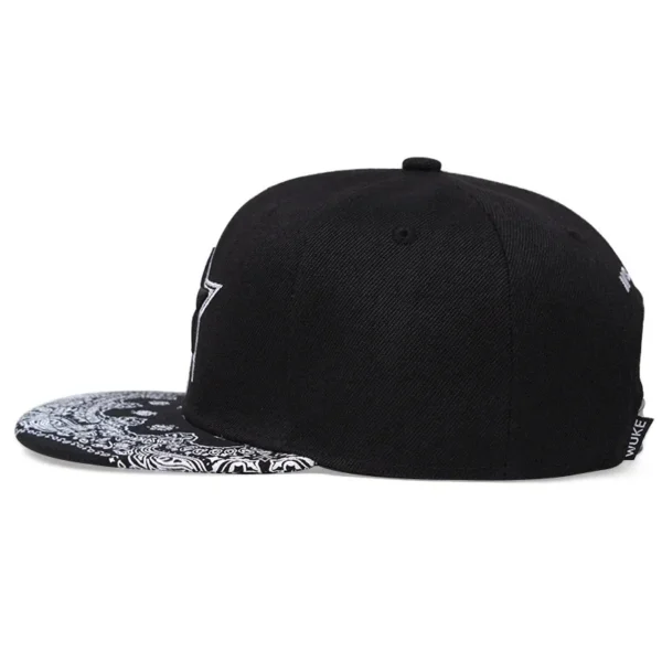 Chapeau à bords plats brodé étoile à cinq branches 3D pour hommes et femmes, pare-soleil d'extérieur, loisirs Hip Hop, casquette de Baseball - AliExpress - Image 4