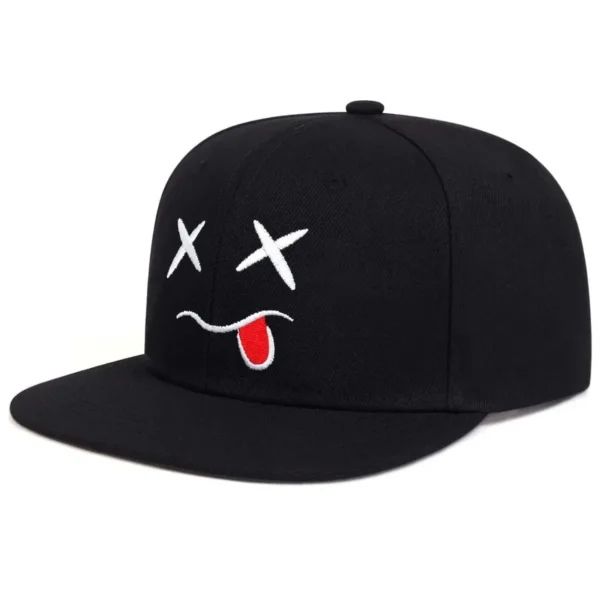 Casquette de baseball à large bord 100% coton, protection UV réglable avec broderie Grin et design amincissant pour le visage - AliExpress - Image 4