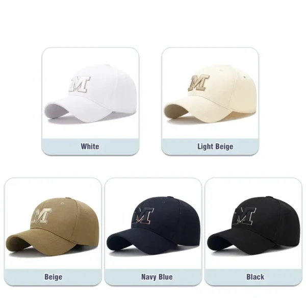 Casquette de Baseball avec fil d'or et lettre M, tissu élastique d'ananas brodé, épais et Durable, de haute qualité, flambant neuf - AliExpress - Image 2