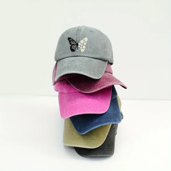 Casquette de baseball réglable pour femme avec imprimé floral papillon et marguerite, couvre-chef doux, respirant, à la mode et décontracté à porter - AliExpress - Image 6