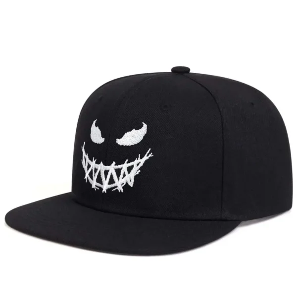 Casquette de baseball à large bord 100% coton, protection UV réglable avec broderie Grin et design amincissant pour le visage - AliExpress