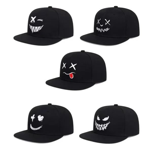 Casquette de baseball à large bord 100% coton, protection UV réglable avec broderie Grin et design amincissant pour le visage - AliExpress - Image 6