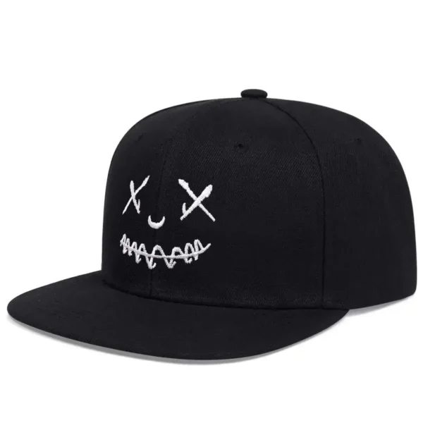 Casquette de baseball à large bord 100% coton, protection UV réglable avec broderie Grin et design amincissant pour le visage - AliExpress - Image 5