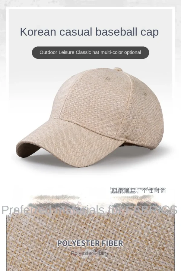 Casquette de Baseball en Faux Lin pour Homme et Femme, Chapeau Surdimensionné, Respirant, Tissé, Large, Papa, Blanchiment, dehors, pour Grosse Tête, média, 56-59cm, 60-65cm - AliExpress - Image 5