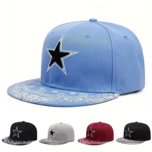 Chapeau à bords plats brodé étoile à cinq branches 3D pour hommes et femmes, pare-soleil d'extérieur, loisirs Hip Hop, casquette de Baseball - AliExpress